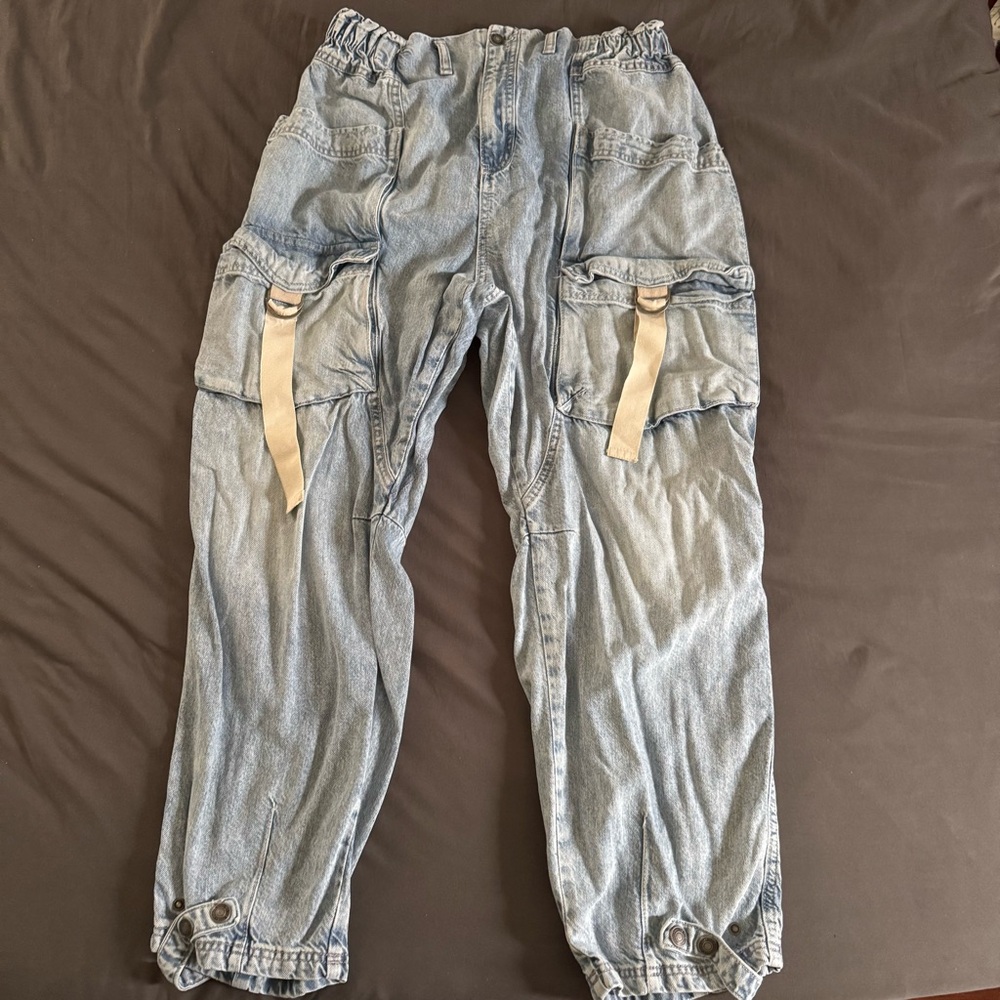 We The Free Light Blue Cargo Pants